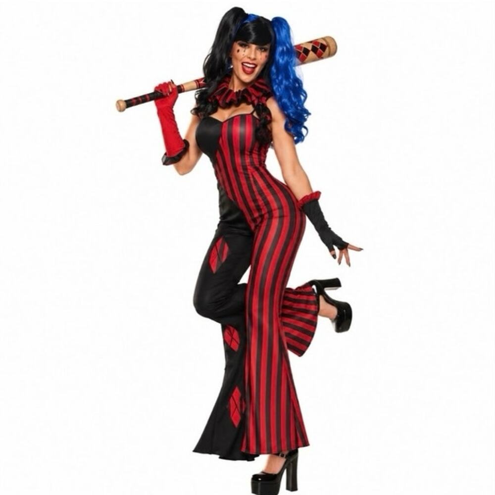 Misfit Harley Quinn Suicide Squad Sexy Clown Hester Costume - ADULT MEDIUM